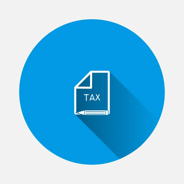 Vector Belastingformulier Pictogram Blauwe Achtergrond Vlak Beeld Met Lange Schaduw — Stockvector