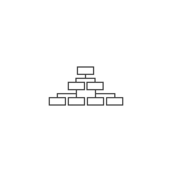 Векторна Структура Піктограма Ієрархії Білому Ізольованому Фоні Шари Згруповані Легкого — стоковий вектор