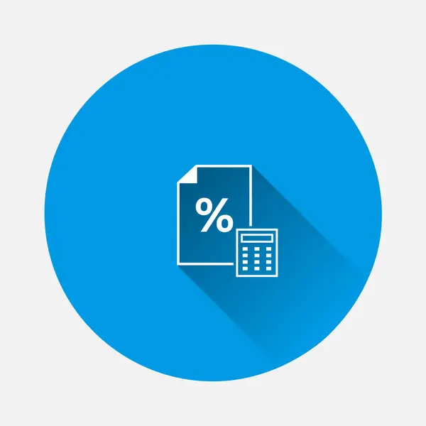 Porcentaje Financiero Calculadora Vector Lineal Icono Sobre Fondo Azul Imagen — Archivo Imágenes Vectoriales