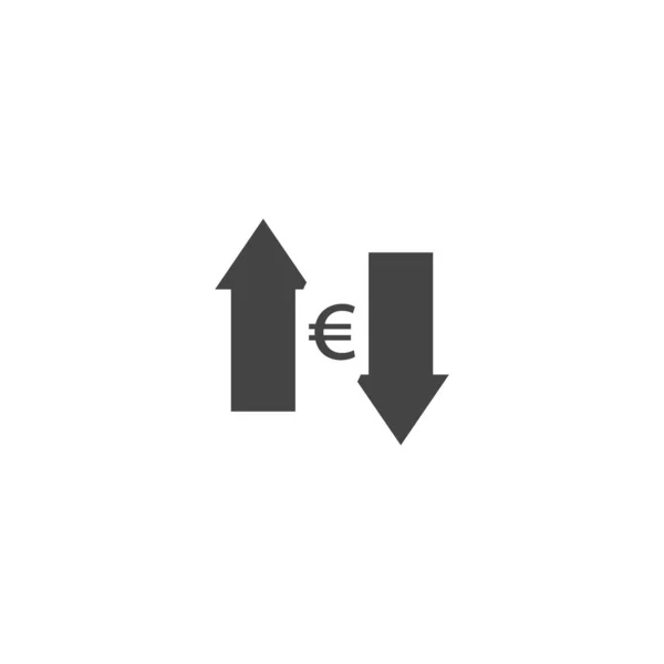 Διανυσματικό Πάνω Και Κάτω Βέλος Και Σύμβολο Του Ευρώ Λευκό — Διανυσματικό Αρχείο