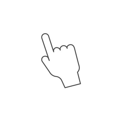 El tıkırtısı. Beyaz izole arkaplanda imleç simgesi. Kolayca düzenlemek için katmanlar gruplandırıldı. Tasarımın için..