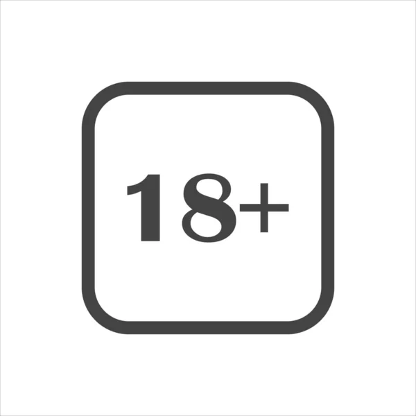 Вік Векторної Ікони Обмежує Вісімнадцять Років Білому Ізольованому Фоні Шари — стоковий вектор