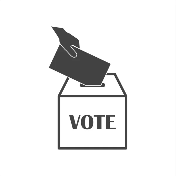 Votación Urna Vector Icono Sobre Fondo Blanco Aislado Capas Agrupadas — Vector de stock
