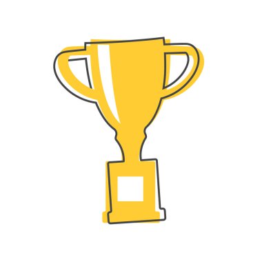 Kupanın vektör görüntüsü. Kupa - kazanmanın, teşvik etmenin, ödül almanın sembolü. Beyaz izole arkaplanda çizgi film stili ödülü. Kolayca düzenlemek için katmanlar gruplandırıldı. Tasarımın için..