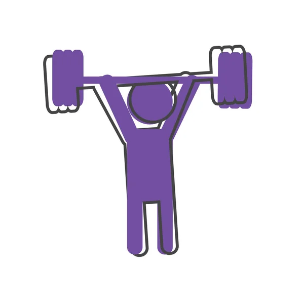 Estilo Dibujos Animados Weightlifter Persona Icono Vectorial Sobre Fondo Blanco — Archivo Imágenes Vectoriales