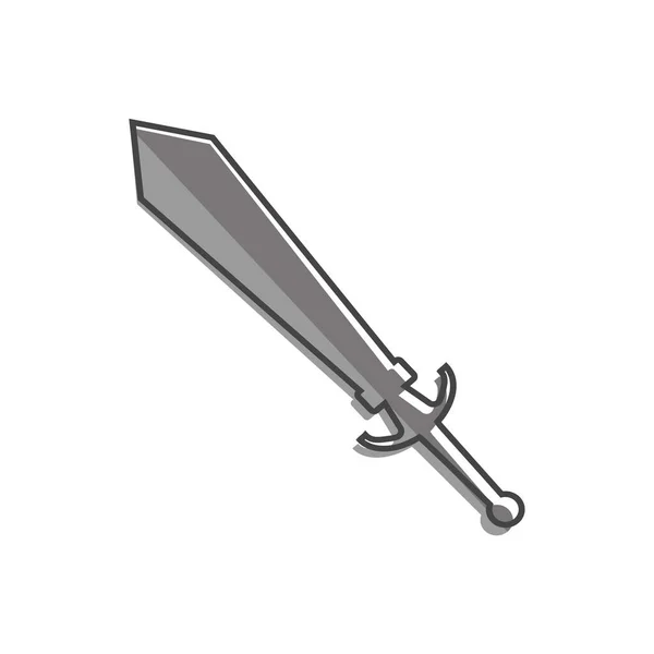 Vektor Bild Schwert Cartoon Stil Auf Weißem Hintergrund Isoliert Ebenen — Stockvektor