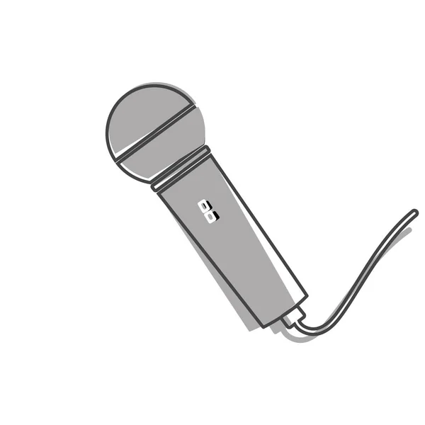Vector Beeld Van Microfoon Cartoon Stijl Wit Geïsoleerde Achtergrond Lagen — Stockvector