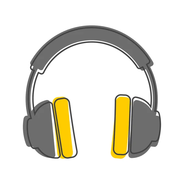 Kopfhörer Vektorsymbol Flache Kopfhörer Cartoon Stil Auf Weißem Hintergrund Isoliert — Stockvektor