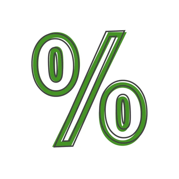 Vektorbild Des Prozentzeichens Vektorprozent Illustration Cartoon Stil Auf Weißem Isoliertem — Stockvektor