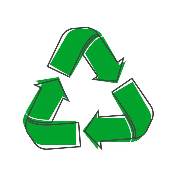 Recycle Setzte Zeichen Isoliert Flaches Symbol Vektorillustration Vector Recyceln Cartoon — Stockvektor