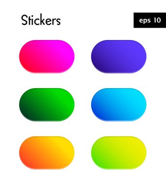 Degrade vektör çizim ile parlak renkli çıkartmalar