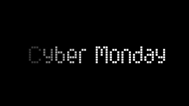 Animated text of the poor color on a black background Cyber Monday in the style of techno. Video — Stock Video