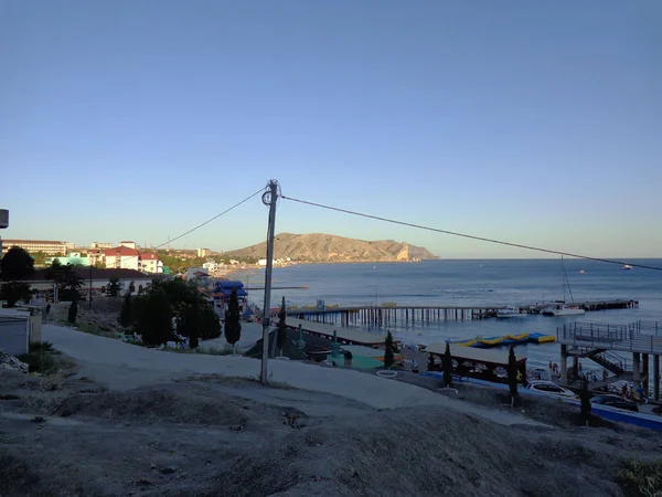 Kväll Krim Utsikt Över Bergen Och Havet — Stockfoto