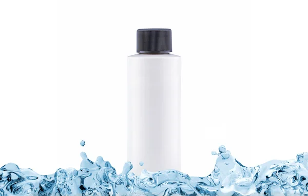 Shampoo met hydraterende werking in witte fles met kopie ruimte — Stockfoto