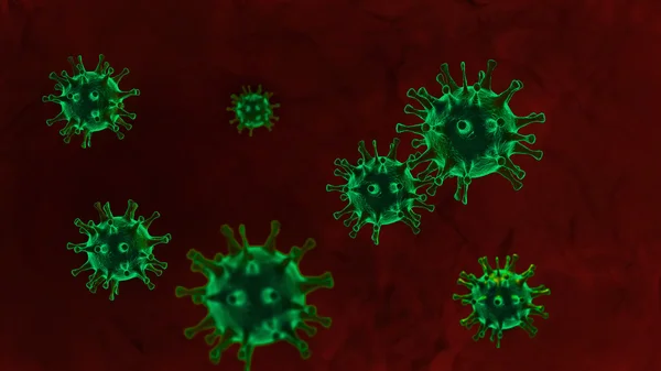 Krevní infekce koncept - zelená Virus buňky v žíle — Stock fotografie
