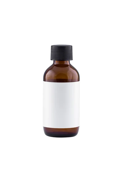 Brown cosmetic bottle with blank label, moisturiser concept, iso — ストック写真