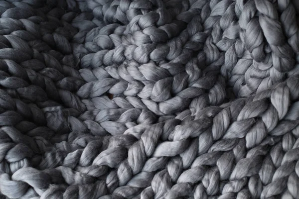 Örme gri battaniye, Merinos yün arka plan Close-Up