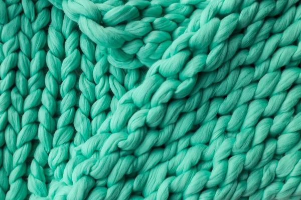 Primo piano della coperta a maglia, fondo lana merino — Foto Stock