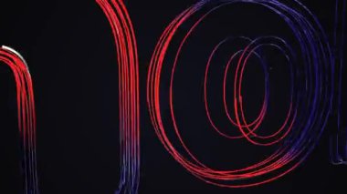 Mavi dürtüler ve kırmızı olan, sözcük teknoloji 3d çizim