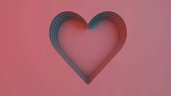 Srdce pozadí Valentýn 3d ilustrace — Stock fotografie