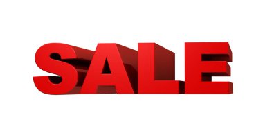 Kırmızı harflerle Satılık, 3d çizim