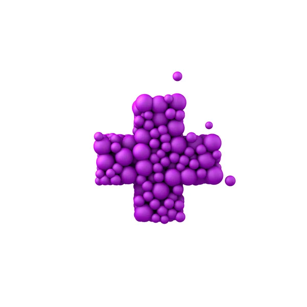 Symbol  made of plastic beads, purple bubbles, 3d render — Stock Photo, Image