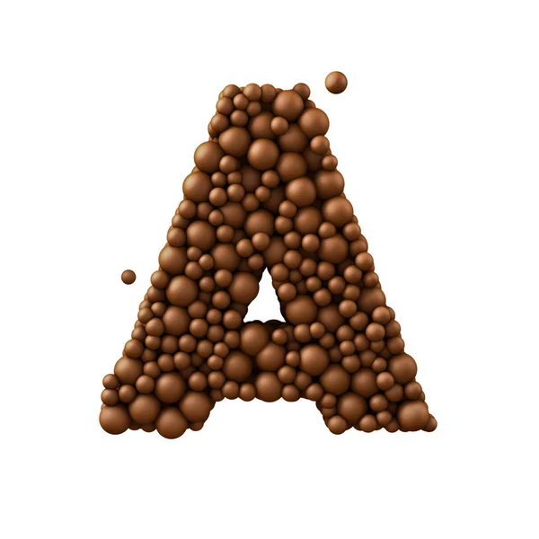 信一制成的巧克力泡沫，牛奶巧克力概念，3d r — 图库照片
