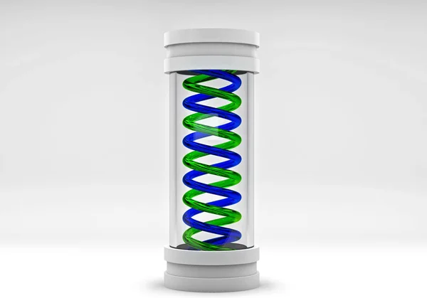 Spirala DNA probówki na jasnym tle. Widok z bliska. 3D r — Zdjęcie stockowe