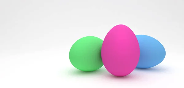 Easter eggs, trendy design concept, 3d illustration — Stock Photo, Image