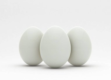 Beyaz yumurta açık renkli, modaya uygun bir tasarım konsepti, 3d illust