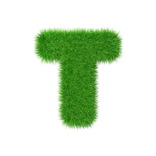 Carta de grama T isolado em branco, ilustração 3d — Fotografia de Stock