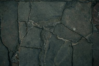 Eski kömür topakları desen, Arnavut kaldırımı doku, yakın görünümü, taş arka plan