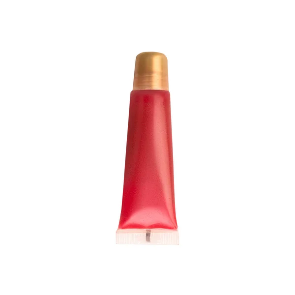 Close up van lipgloss, geïsoleerd op wit — Stockfoto