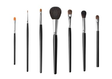 Makyaj fırçaları, üzerinde beyaz izole kümesi