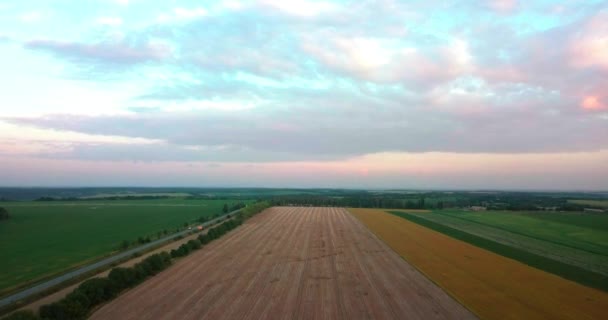 Вид на пейзаж с высоты птичьего полета, 4k видео — стоковое видео