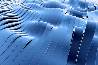 Perspektif Görünümü 3d illüstrasyon mavi moda çizgili yakından