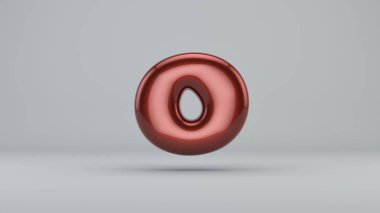 Parlak boya numarası 0. kabarcık yazı tipiyle 3D render pırıltı ben