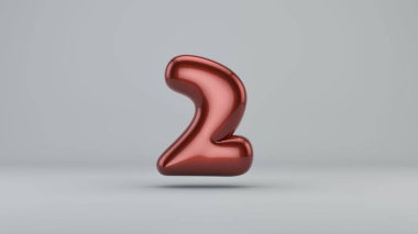 Parlak boya 2 numara. kabarcık font ışıltı ile 3D render