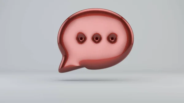 Glossy paint simbol cloud of dialogue. 3D render of bubble font with glint