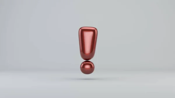 Błyszczące farby wykrzyknik simbol. 3D renderowania czcionek bańki z błyskiem — Zdjęcie stockowe