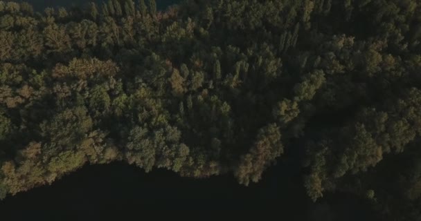 Des Images Aériennes Drones Volant Vers Avant Dessus Lac Isolé — Video