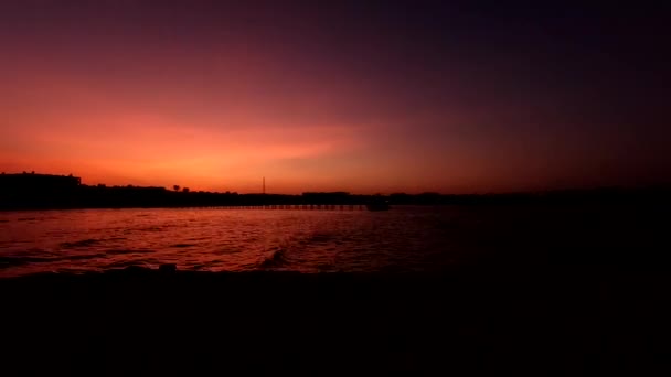 Time Lapse Pôr Sol Sobre Hotel Lado Mar Vermelho Egipto — Vídeo de Stock