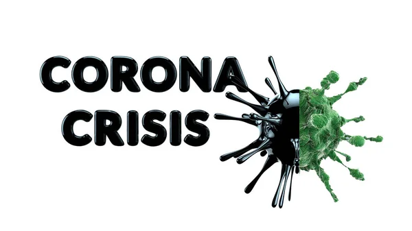 Black Inscription Crisis Oil Describing Global Crisis Inscription Green Corona Stock Obrázky