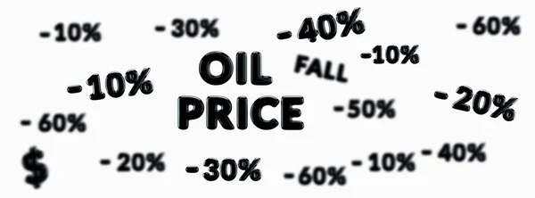 Baisse négative des prix du pétrole, crise industrielle, illustration 3D — Photo