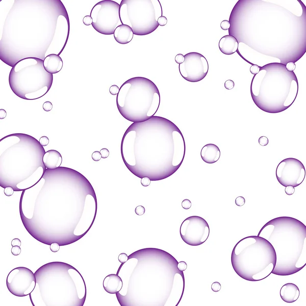 Fondo de burbujas violeta sobre blanco aislado — Vector de stock