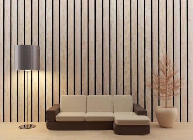 iç oturma odası tasarımı 3D render resim