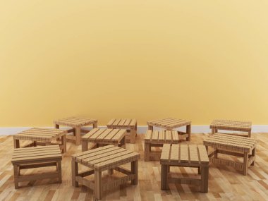 iç küçük sandalye oda tasarımı 3D render resim