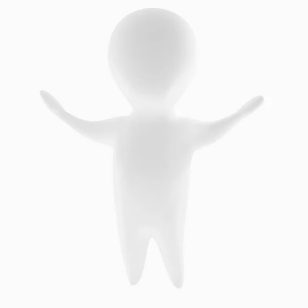 Hombre con victoria sobre blanco aislado en 3D renderizar imagen —  Fotos de Stock