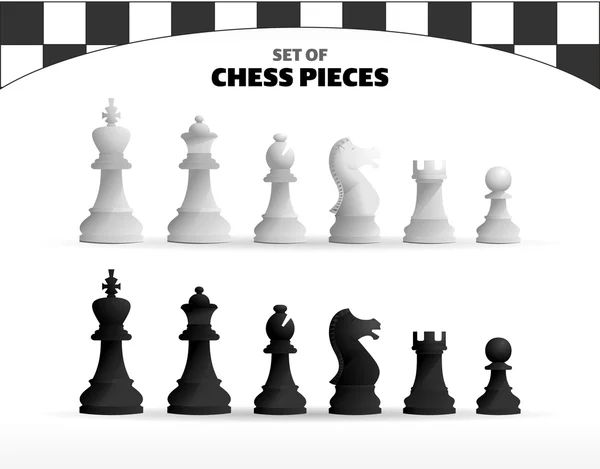 Uppsättning schackpjäser. — Stock vektor