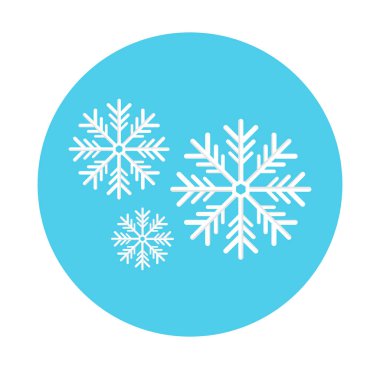 Kar taneleri vektör simge tasarlamak. Düz tasarım. Noel simge olarak kullanılabilir.